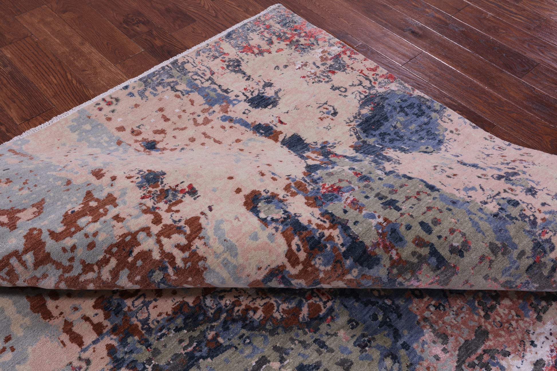Modern Hand Knotted Wool & Silk Rug - 9' 0" X 11' 11" - Golden Nile