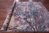 Modern Hand Knotted Wool & Silk Rug - 9' 0" X 11' 11" - Golden Nile