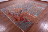 Modern Hand Knotted Wool & Silk Rug - 9' 0" X 12' 1" - Golden Nile