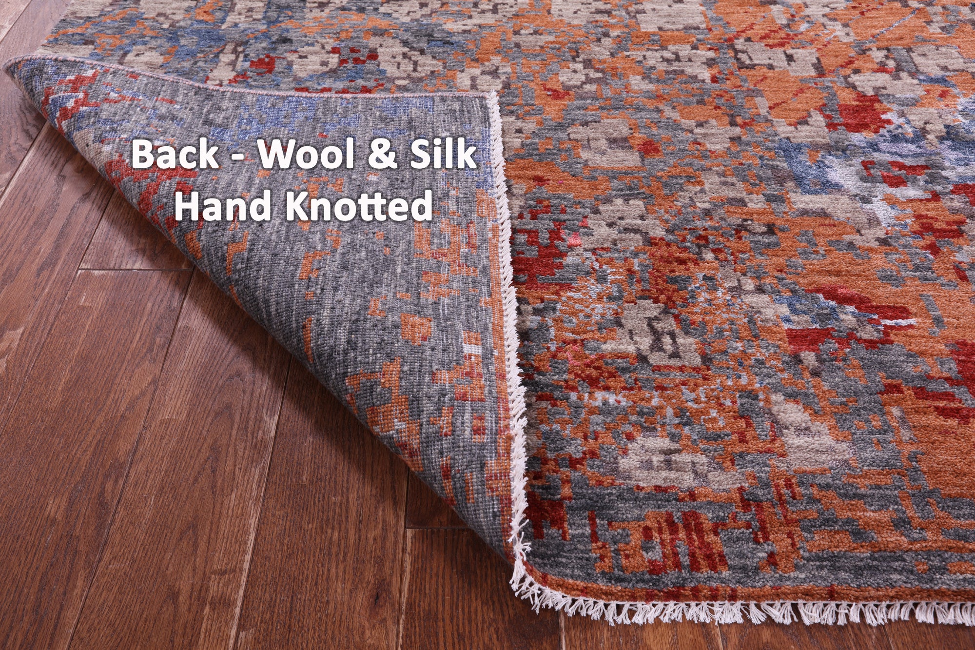 Modern Hand Knotted Wool & Silk Rug - 9' 0" X 12' 1" - Golden Nile