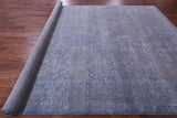 Blue Modern Hand Knotted Wool & Silk Rug - 9' 1" X 12' 0" - Golden Nile