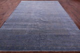 Blue Modern Hand Knotted Wool & Silk Rug - 9' 1" X 12' 0" - Golden Nile