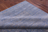 Blue Modern Hand Knotted Wool & Silk Rug - 9' 1" X 12' 0" - Golden Nile