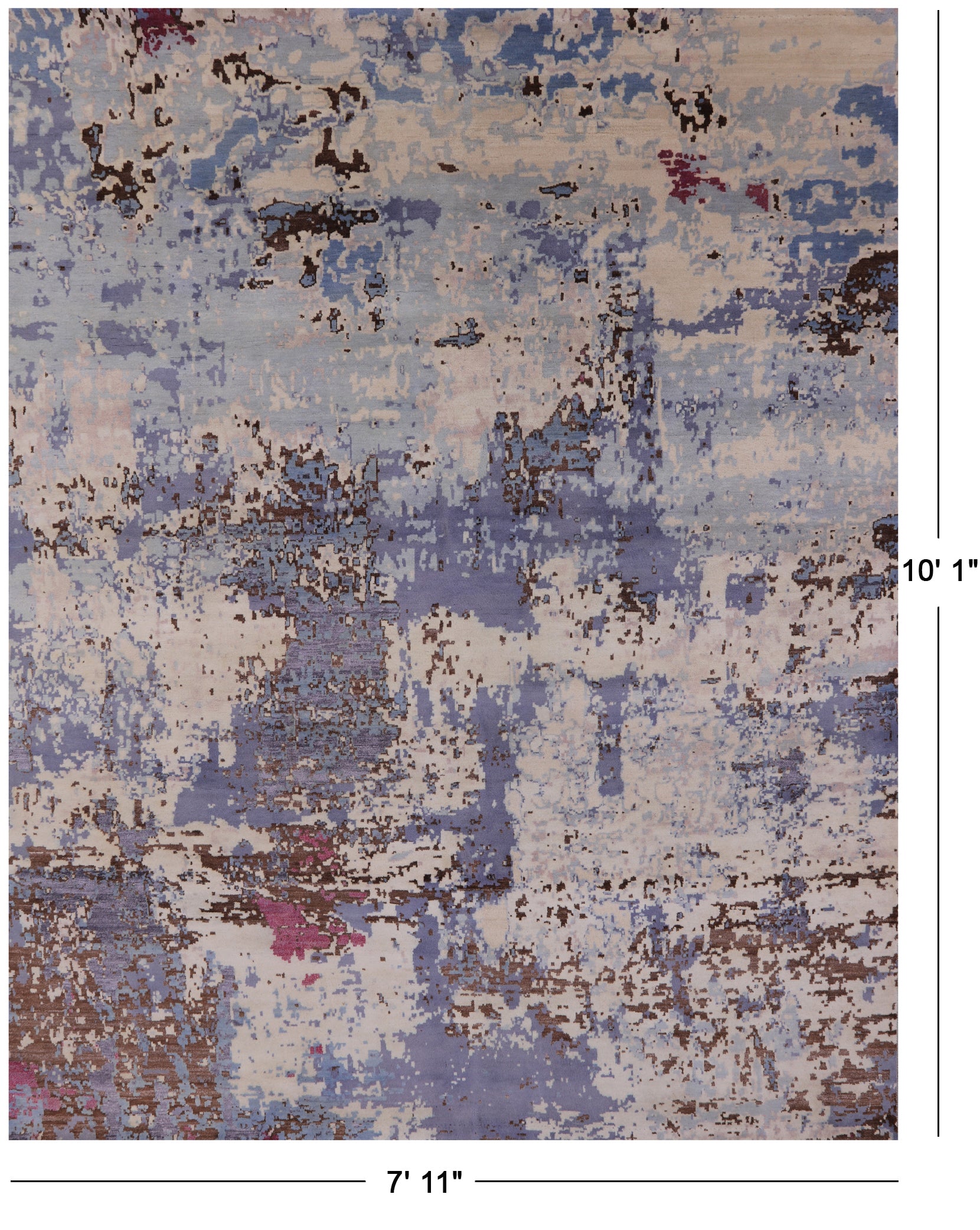 Modern Hand Knotted Wool & Silk Rug - 7' 11" X 10' 1" - Golden Nile