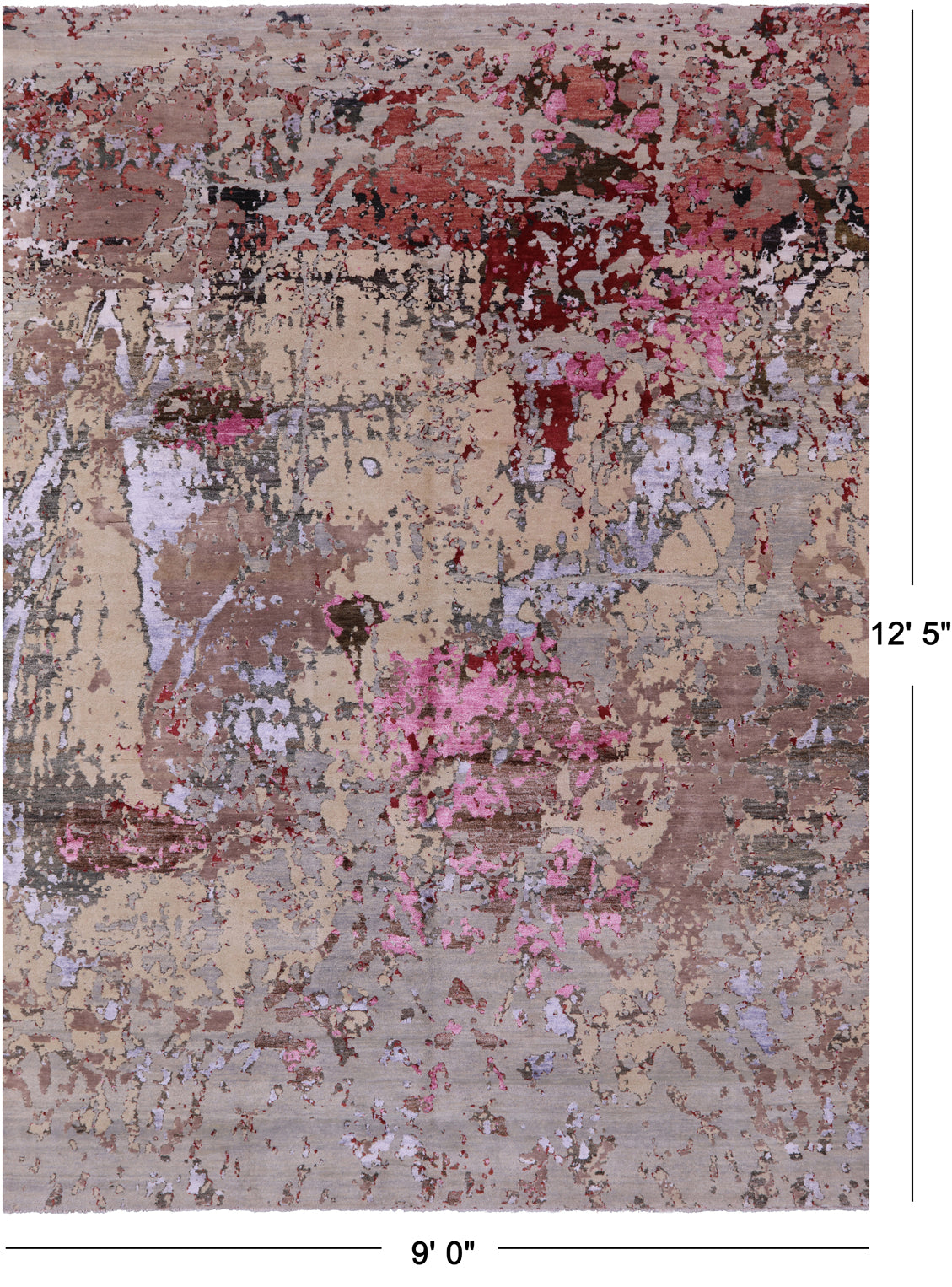 Modern Handmade Wool & Silk Rug - 9' 0" X 12' 5" - Golden Nile