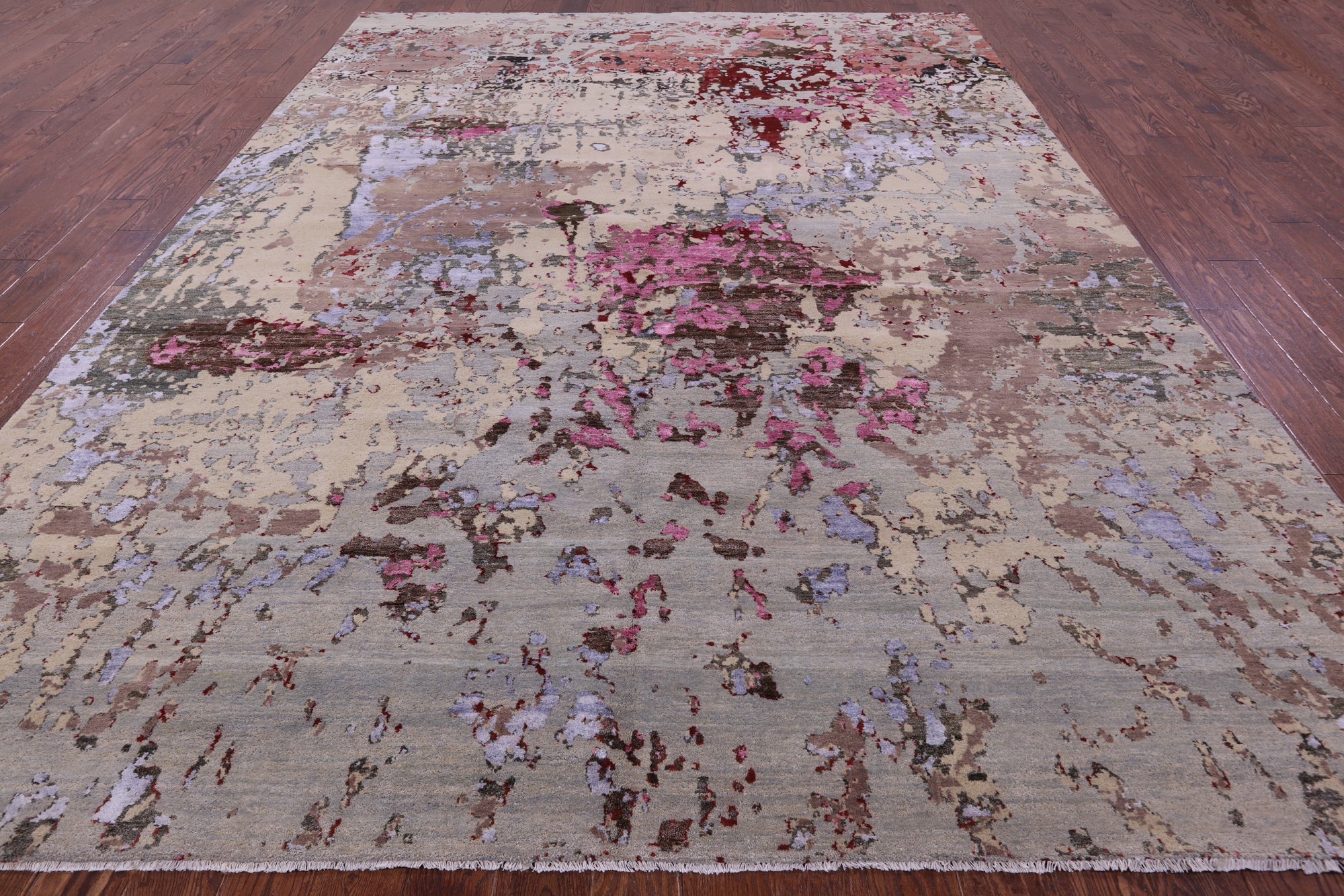 Modern Handmade Wool & Silk Rug - 9' 0" X 12' 5" - Golden Nile