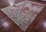 Modern Handmade Wool & Silk Rug - 9' 0" X 12' 5" - Golden Nile
