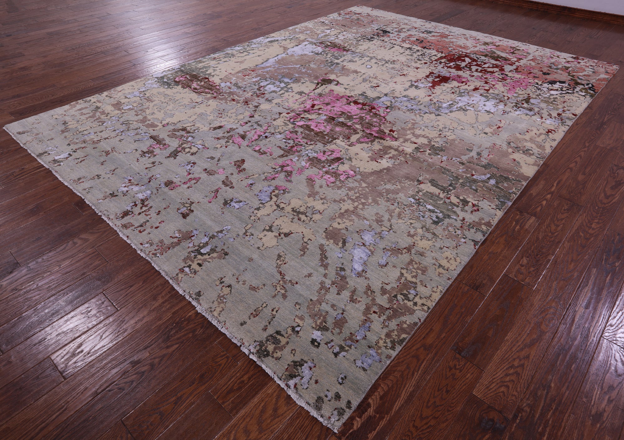 Modern Handmade Wool & Silk Rug - 9' 0" X 12' 5" - Golden Nile