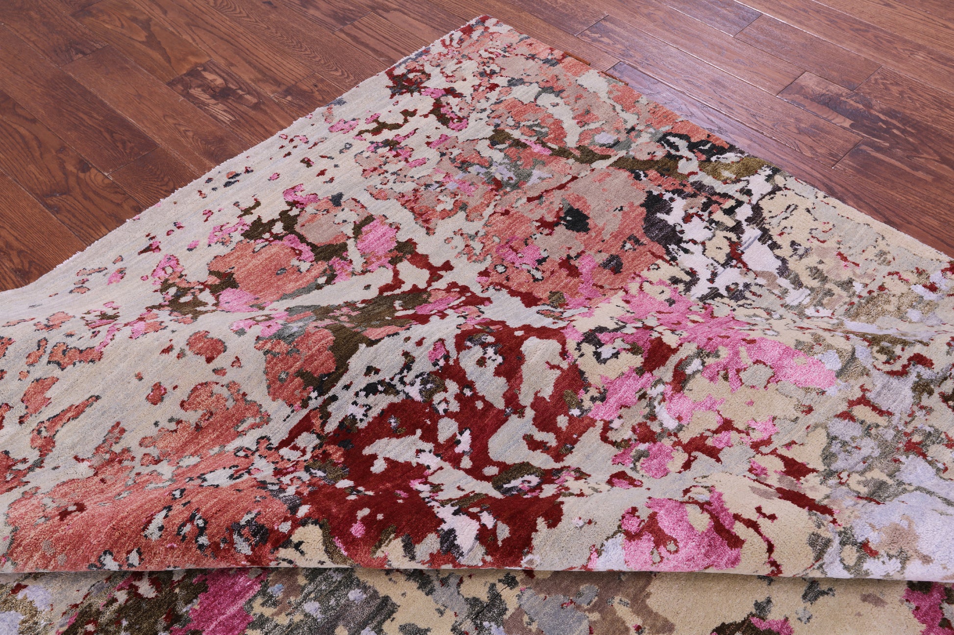 Modern Handmade Wool & Silk Rug - 9' 0" X 12' 5" - Golden Nile