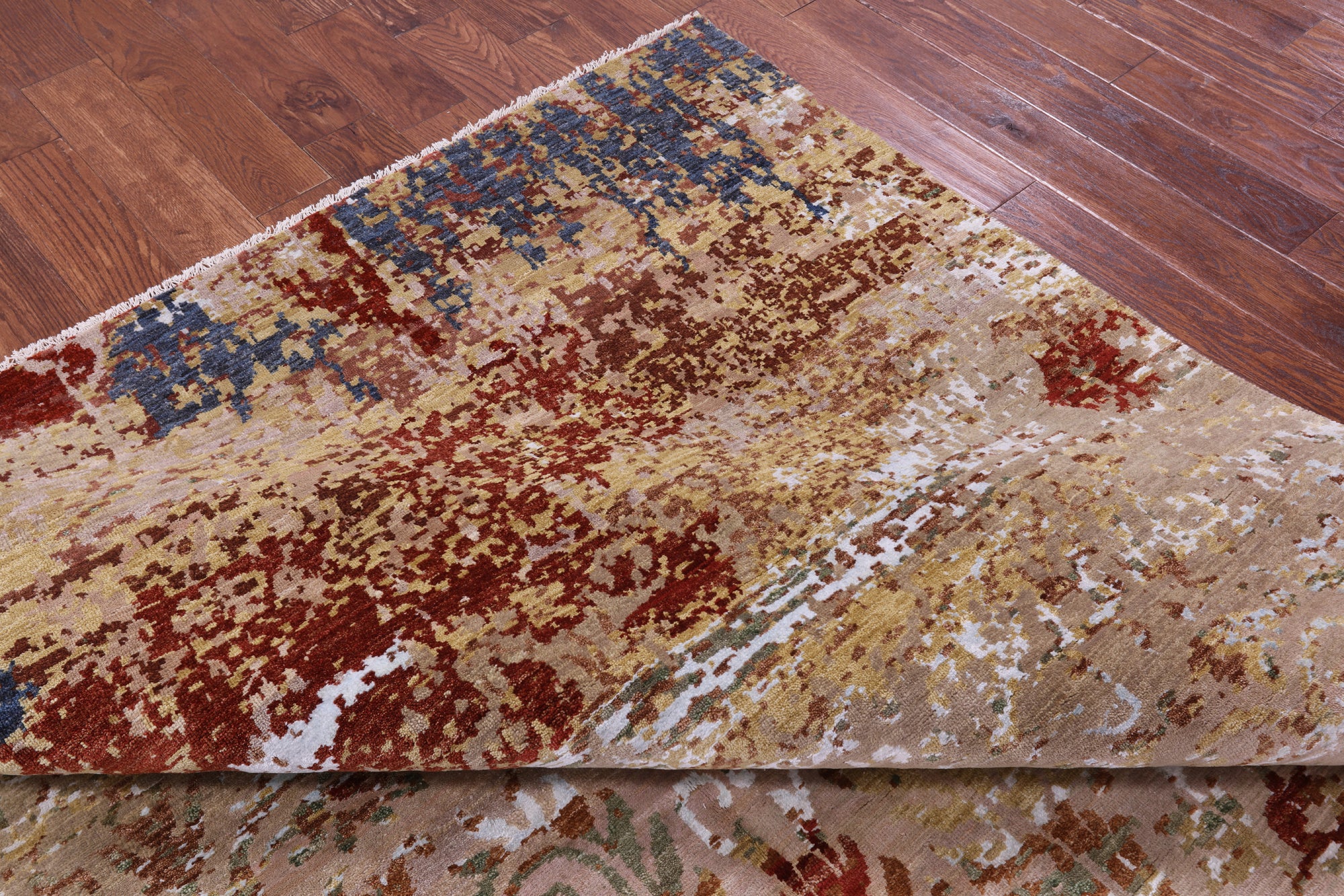 Modern Hand Knotted Wool & Silk Rug - 8' 11" X 11' 11" - Golden Nile