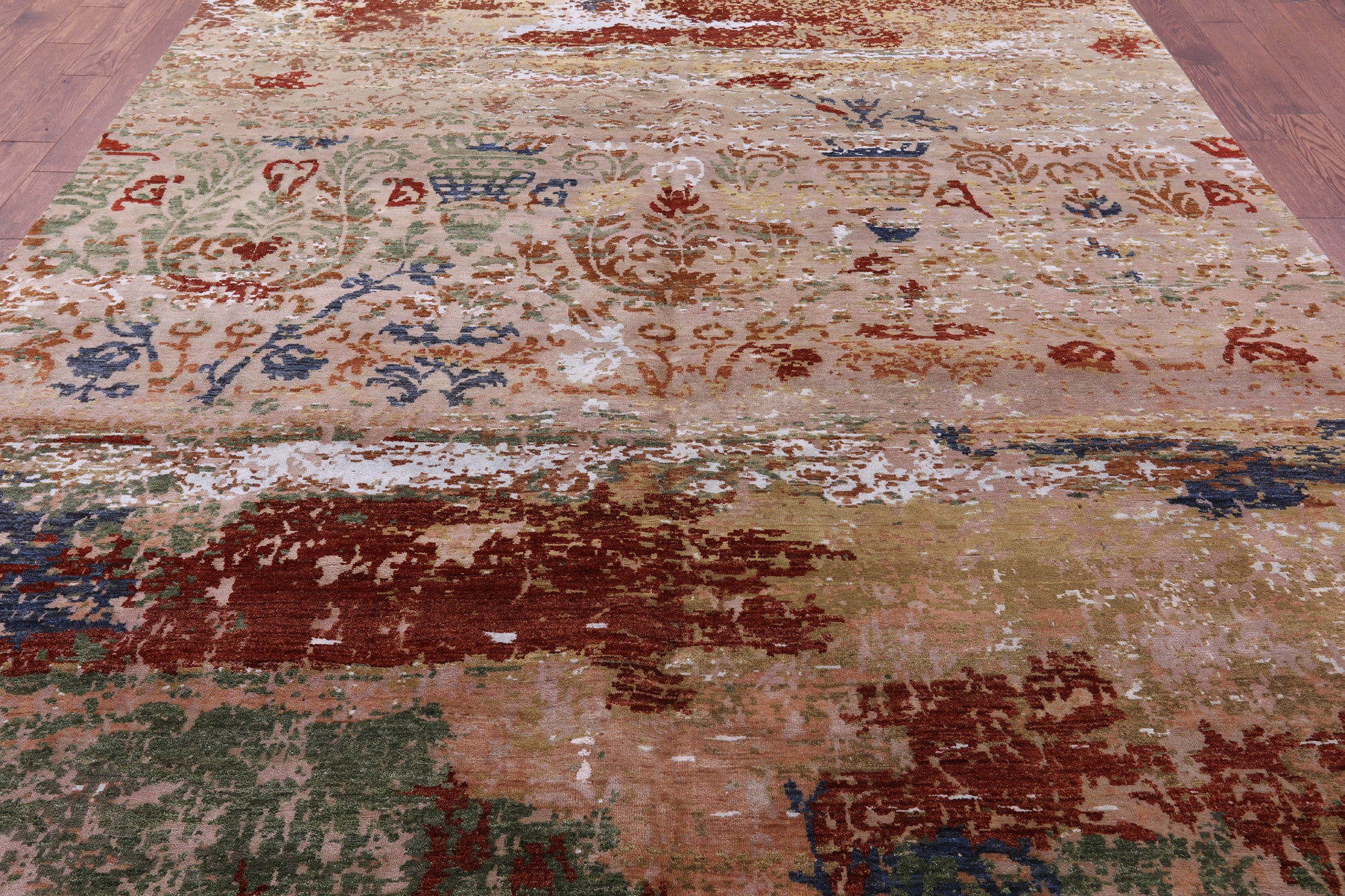 Modern Hand Knotted Wool & Silk Rug - 8' 11" X 11' 11" - Golden Nile
