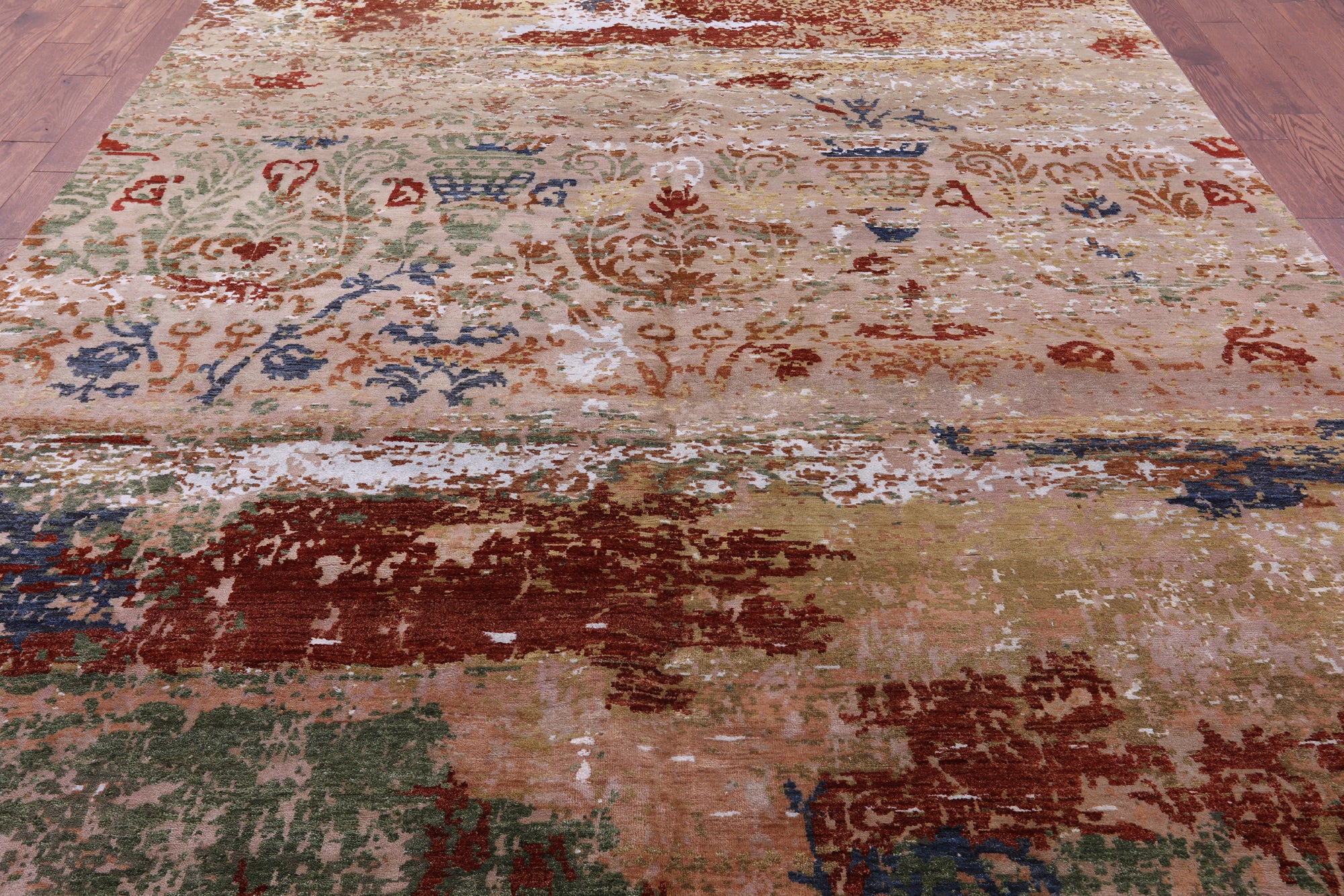 Modern Hand Knotted Wool & Silk Rug - 8' 11" X 11' 11" - Golden Nile