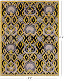 Gold William Morris Handmade Wool Rug - 8' 2" X 10' 6" - Golden Nile