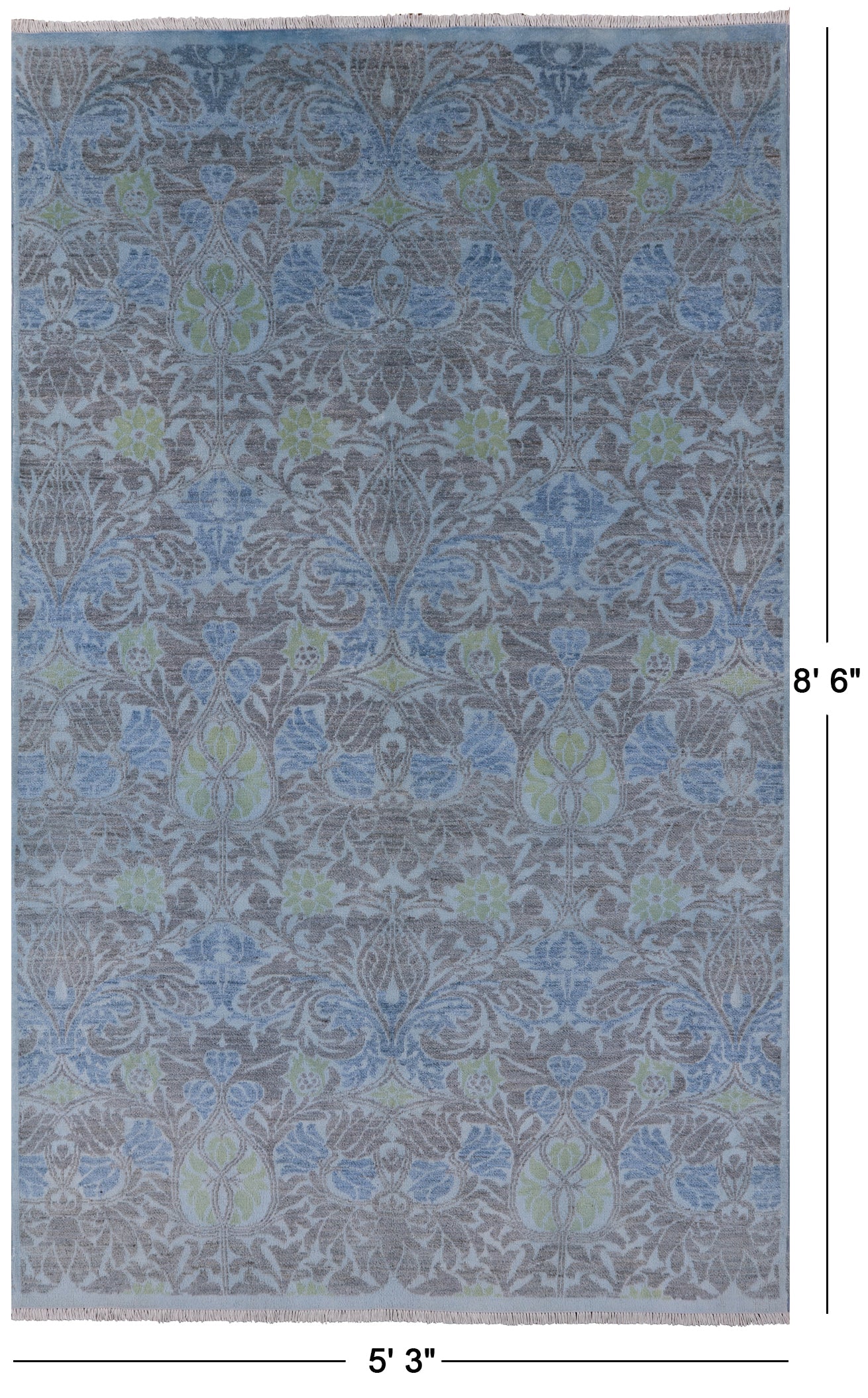 Full Pile Overdyed Handmade Wool Rug - 5' 3" X 8' 6" - Golden Nile