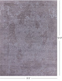 Grey Modern Handmade Wool & Silk Rug - 9' 0" X 12' 0" - Golden Nile