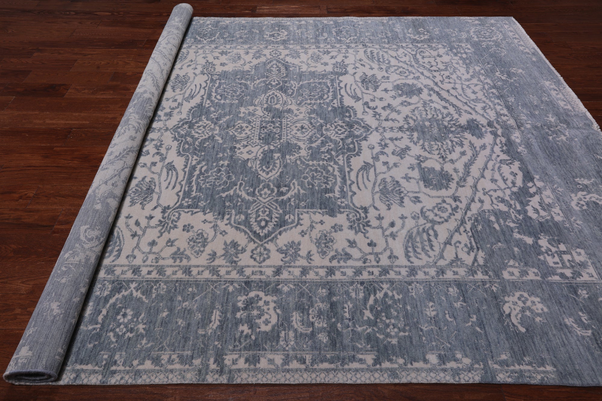 SUPER SALE Grey Persian Fine Serapi Handmade Wool Rug - 7' 10" X 10' 2"