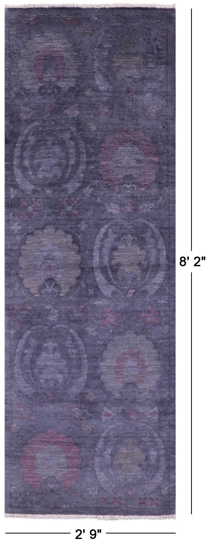 Full Pile Overdyed Handmade Wool Runner Rug - 2' 9" X 8' 2" - Golden Nile