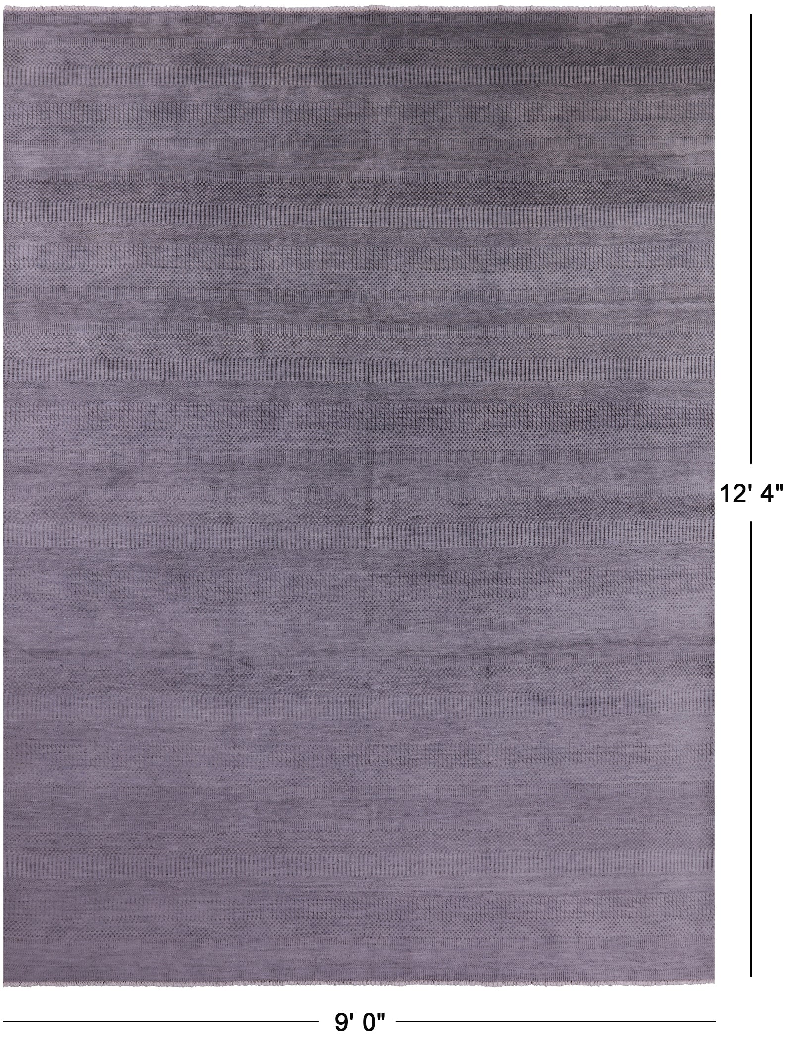 Grey Savannah Grass Handmade Wool & Silk Rug - 9' 0" X 12' 4" - Golden Nile