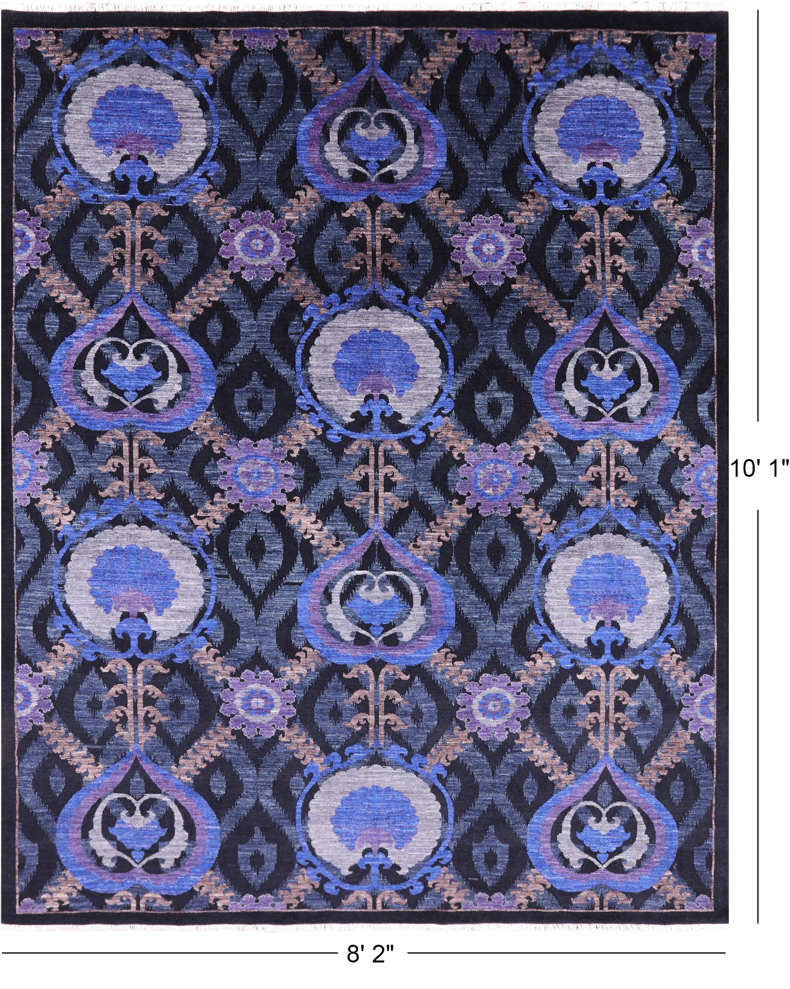 William Morris Handmade Wool Rug - 8' 2" X 10' 1" - Golden Nile