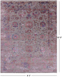 Grey Persian Hand Knotted Wool & Silk Rug - 8' 3" X 10' 0" - Golden Nile