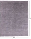 Grey Savannah Grass Handmade Wool & Silk Rug - 8' 1" X 10' 4" - Golden Nile
