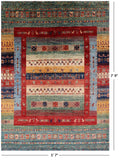 Tribal Persian Gabbeh Handmade Wool Rug - 5' 7" X 7' 9" - Golden Nile