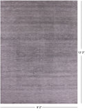 Grey Savannah Grass Handmade Wool & Silk Rug - 9' 2" X 12' 2" - Golden Nile