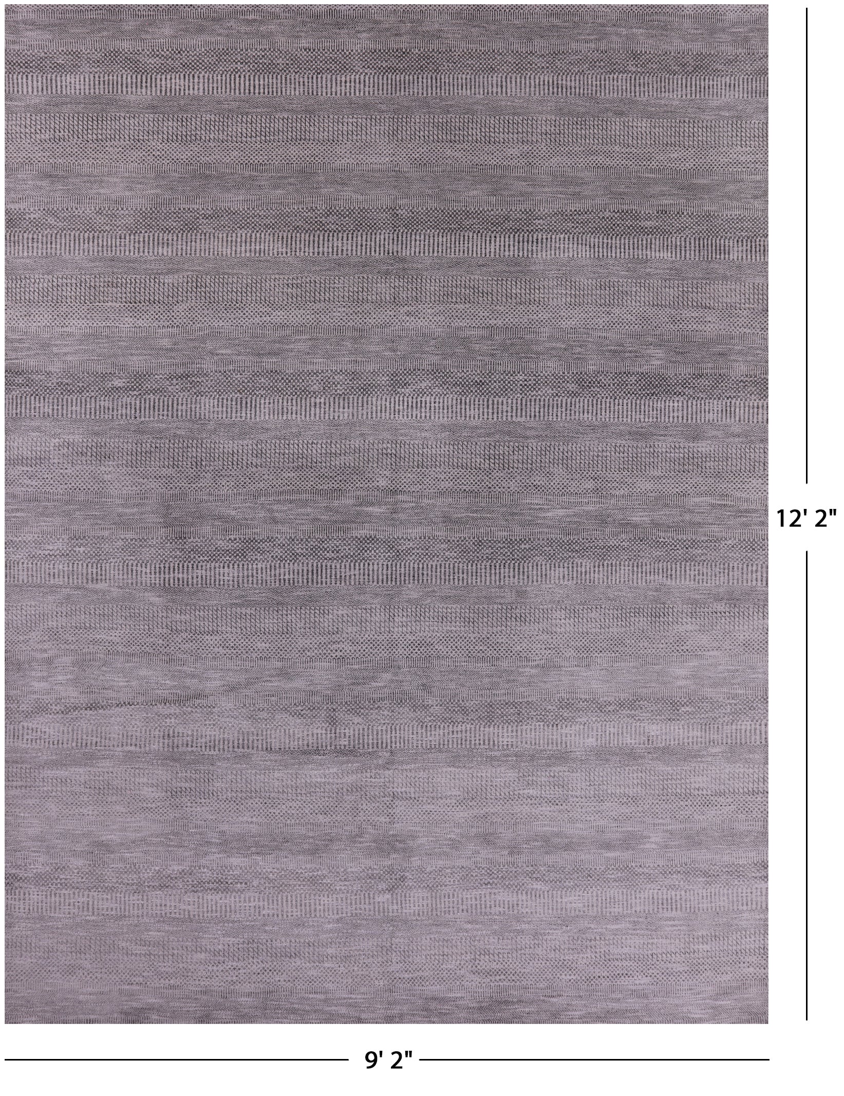 Grey Savannah Grass Handmade Wool & Silk Rug - 9' 2" X 12' 2" - Golden Nile