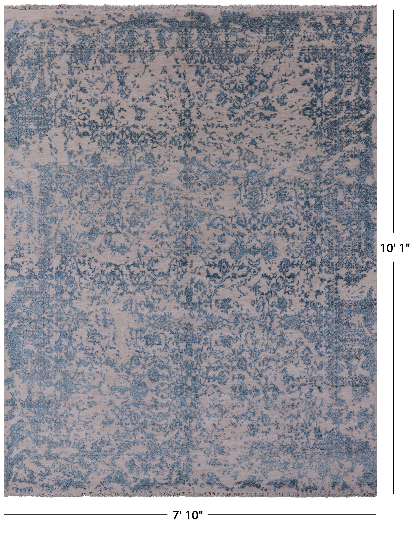 Modern Handmade Wool & Silk Rug - 7' 10" X 10' 1" - Golden Nile