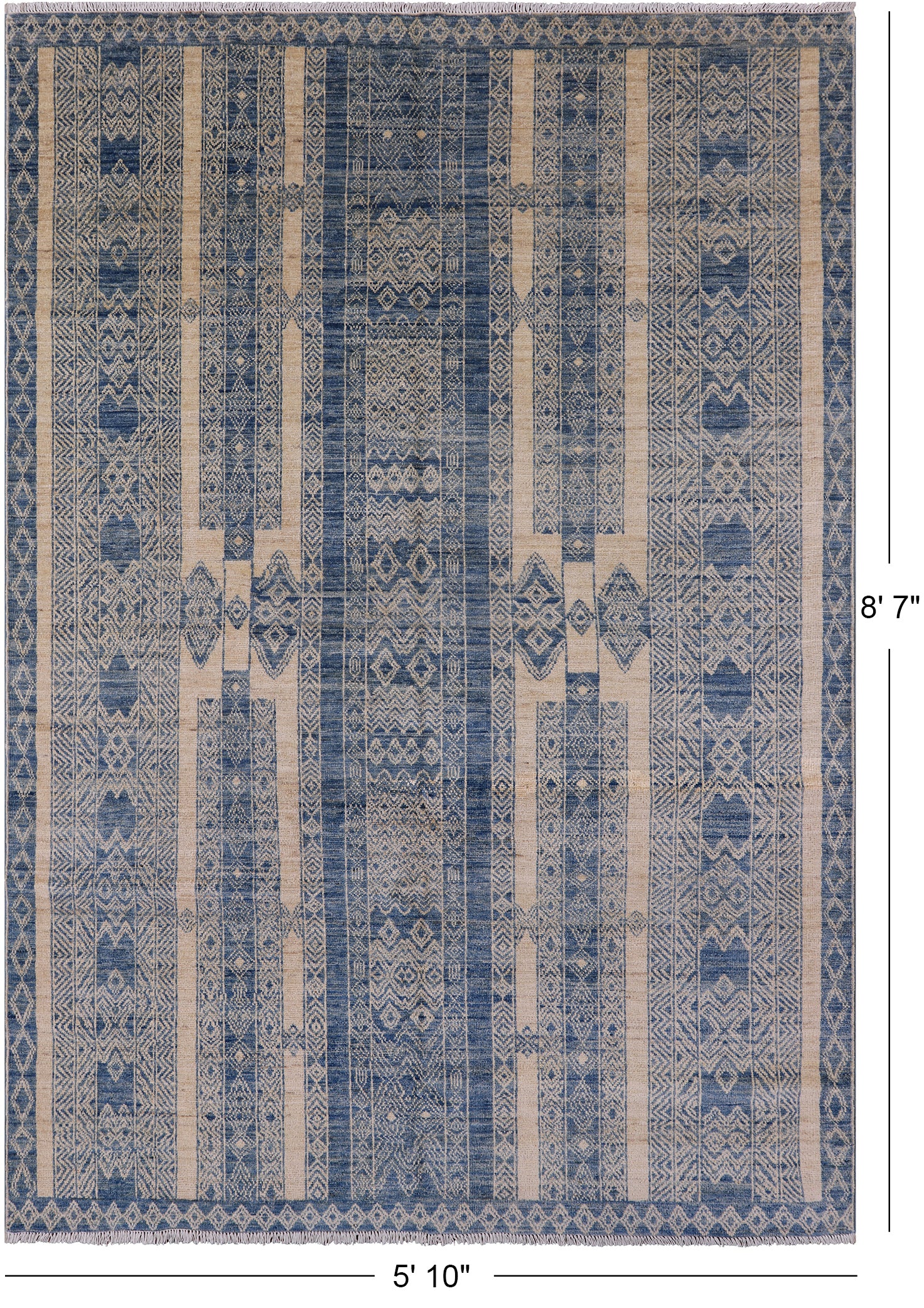 Southwest Navajo Design Gabbeh Handmade Wool Rug - 5' 10" X 8' 7" - Golden Nile