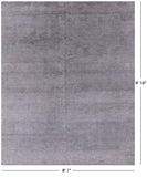 Grey Modern Hand Knotted Wool & Silk Rug - 8' 1" X 9' 10" - Golden Nile