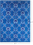 Blue William Morris Handmade Wool Rug - 10' 1" X 14' 1" - Golden Nile