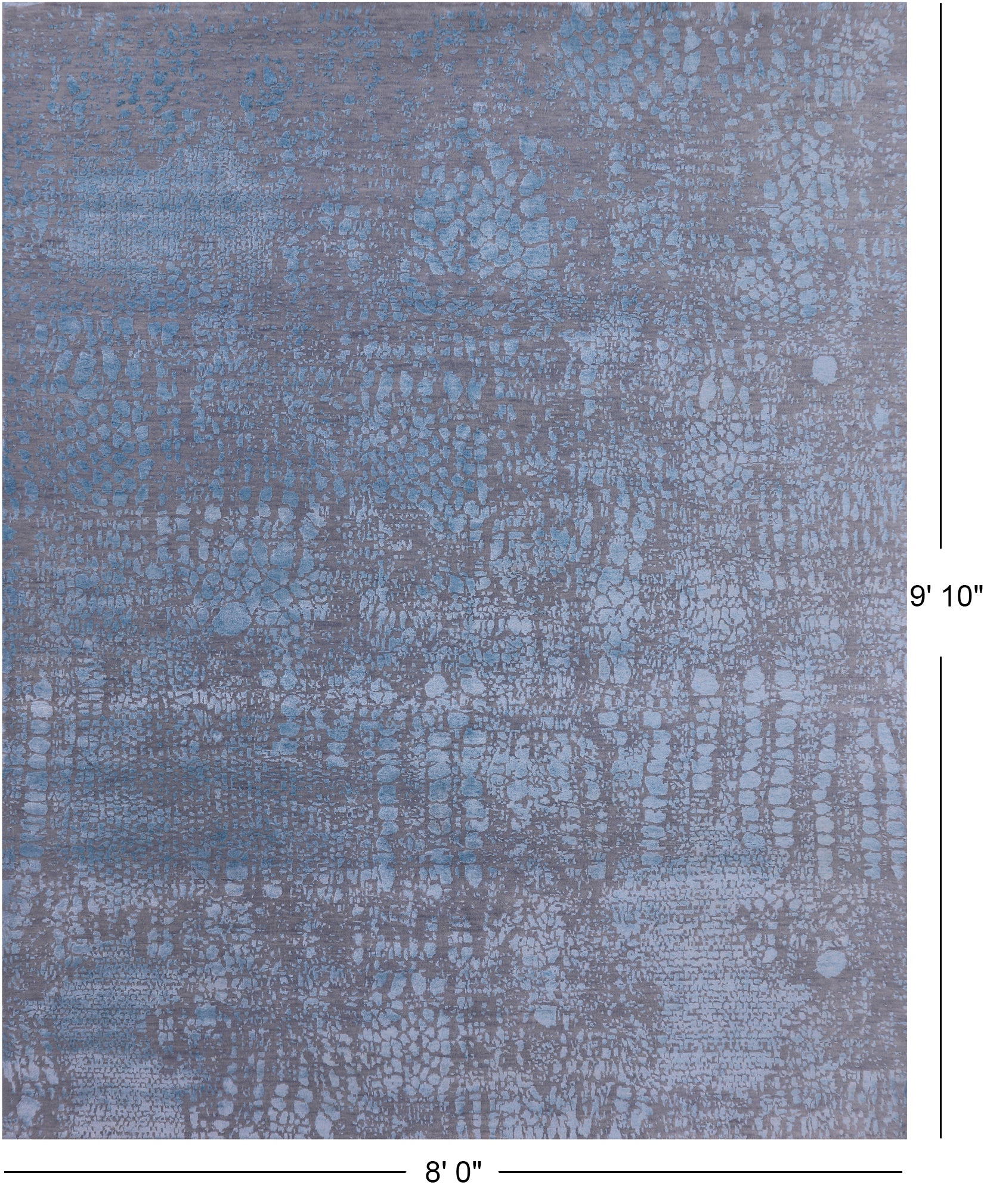 Grey Modern Handmade Wool & Silk Rug - 8' 0" X 9' 10" - Golden Nile