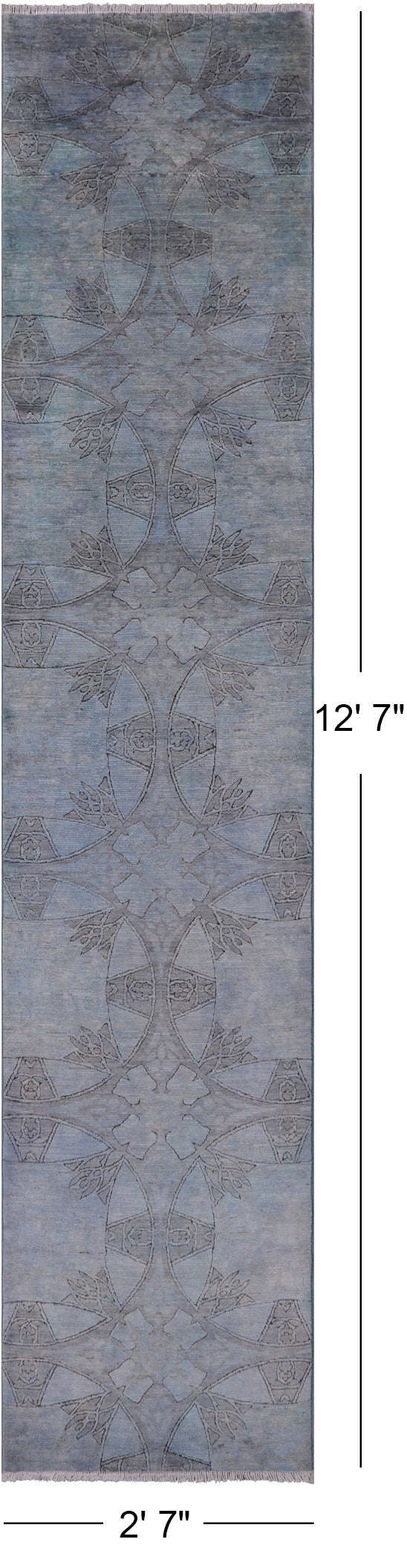 Full Pile Overdyed Hand Knotted Wool Runner Rug - 2' 7" X 12' 7" - Golden Nile