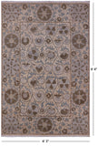 Ivory William Morris Handmade Wool Rug - 6' 3" X 9' 4" - Golden Nile