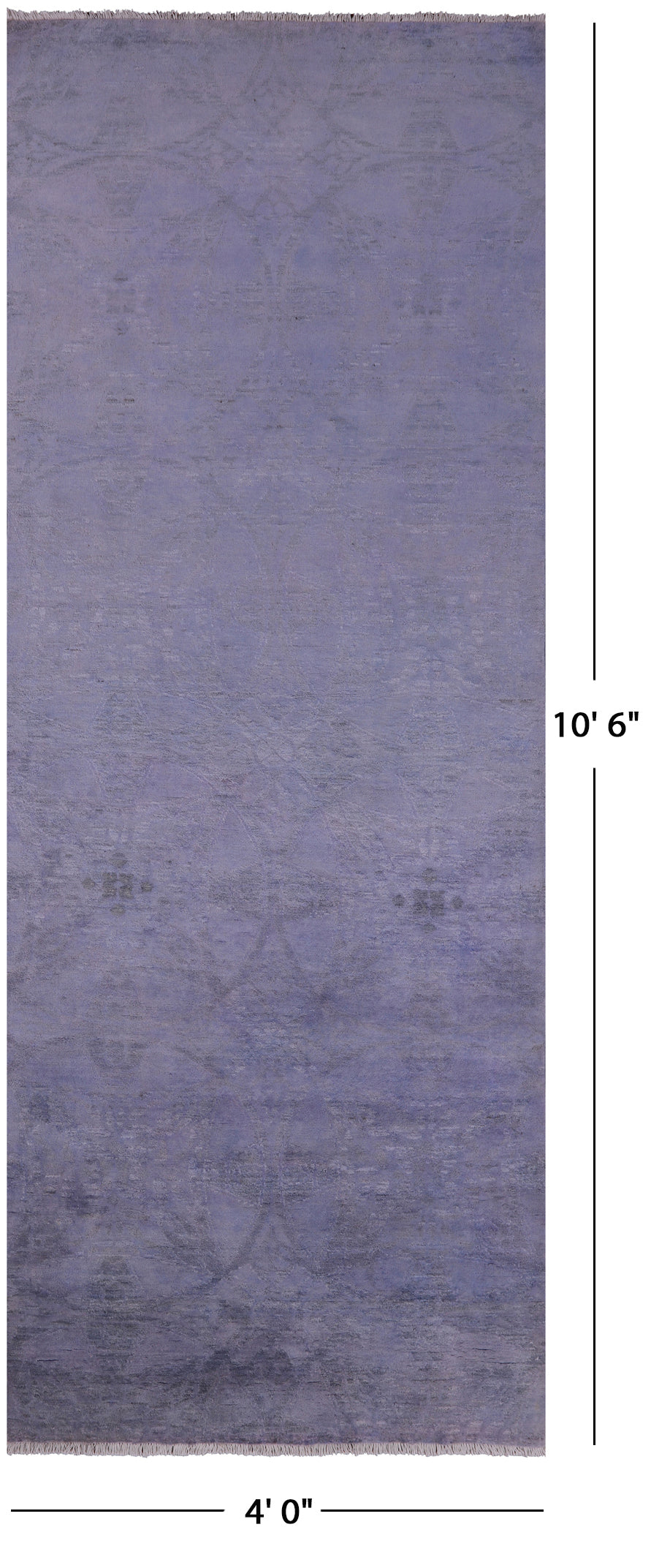 Full Pile Overdyed Handmade Wool Runner Rug - 4' 0" X 10' 6" - Golden Nile