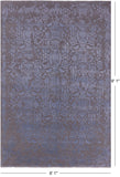 Grey Modern Hand Knotted Wool & Silk Rug - 6' 1" X 9' 1" - Golden Nile