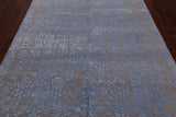 Grey Modern Hand Knotted Wool & Silk Rug - 6' 1" X 9' 1"