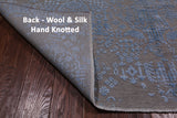 Grey Modern Hand Knotted Wool & Silk Rug - 6' 1" X 9' 1"