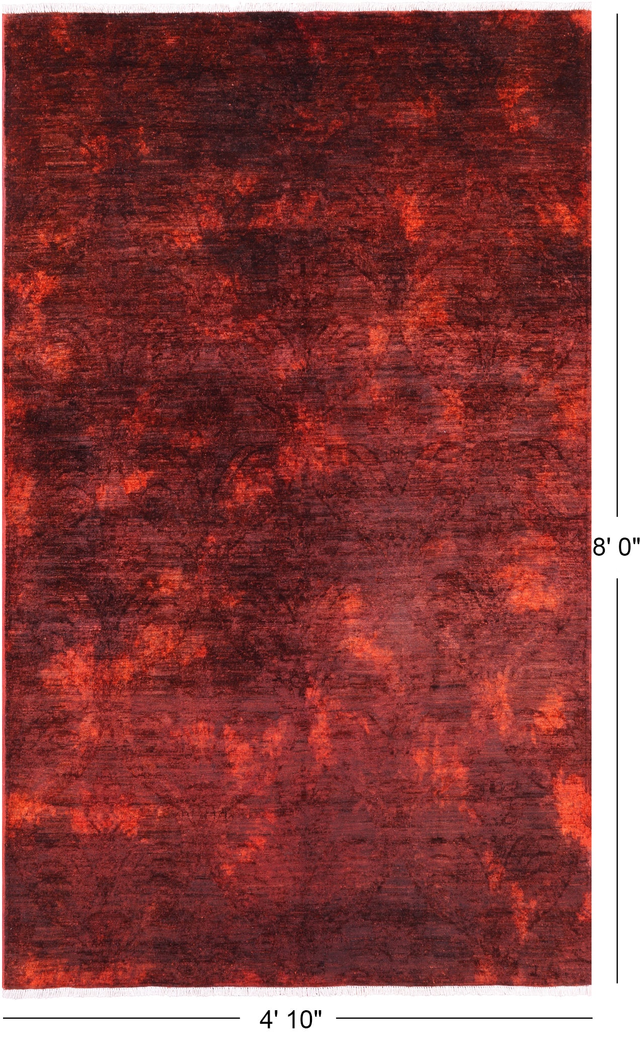 Full Pile Overdyed Handmade Wool Rug - 4' 10" X 8' 0" - Golden Nile