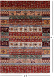 Tribal Gabbeh Hand Knotted Wool Rug - 5' 9" X 8' 1" - Golden Nile