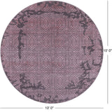 Grey Round Modern Hand Knotted Wool & Silk Rug - 10' 0" X 10' 0" - Golden Nile