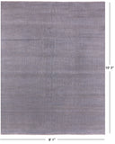 Grey Savannah Grass Hand Knotted Wool & Silk Rug - 8' 1" X 10' 3" - Golden Nile