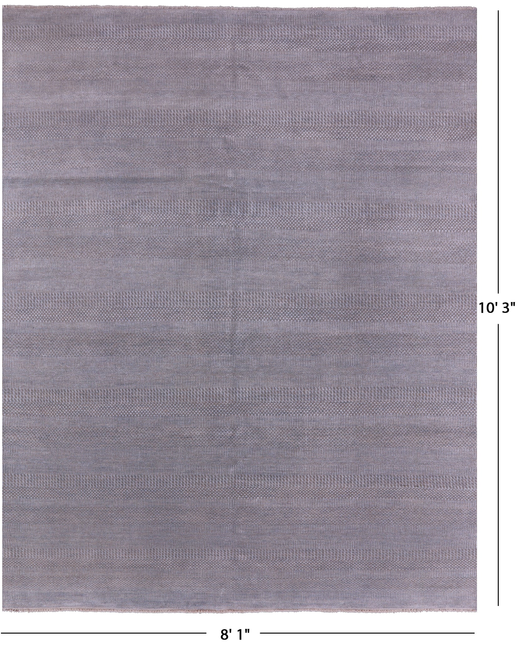 Grey Savannah Grass Hand Knotted Wool & Silk Rug - 8' 1" X 10' 3" - Golden Nile