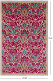 Ivory William Morris Handmade Wool Rug - 4' 10" X 7' 4" - Golden Nile