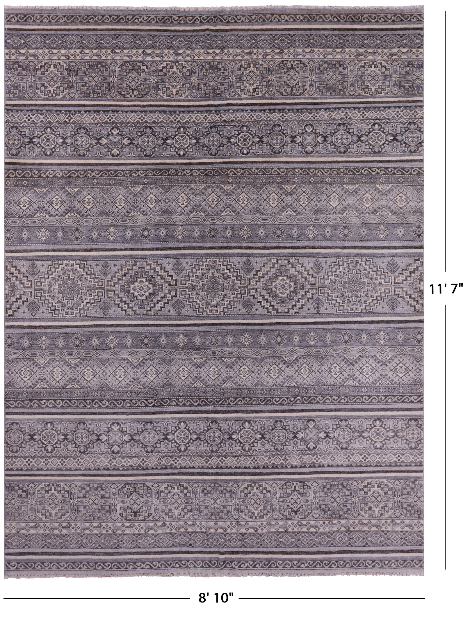 Tribal Khorjin Persian Gabbeh Handmade Wool Rug - 8' 10" X 11' 7" - Golden Nile