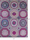 Geometric Persian Mamluk Handmade Wool & Silk Rug - 9' 0" X 12' 0" - Golden Nile