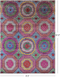Geometric Persian Mamluk Hand Knotted Wool & Silk Rug - 8' 0" X 10' 2" - Golden Nile