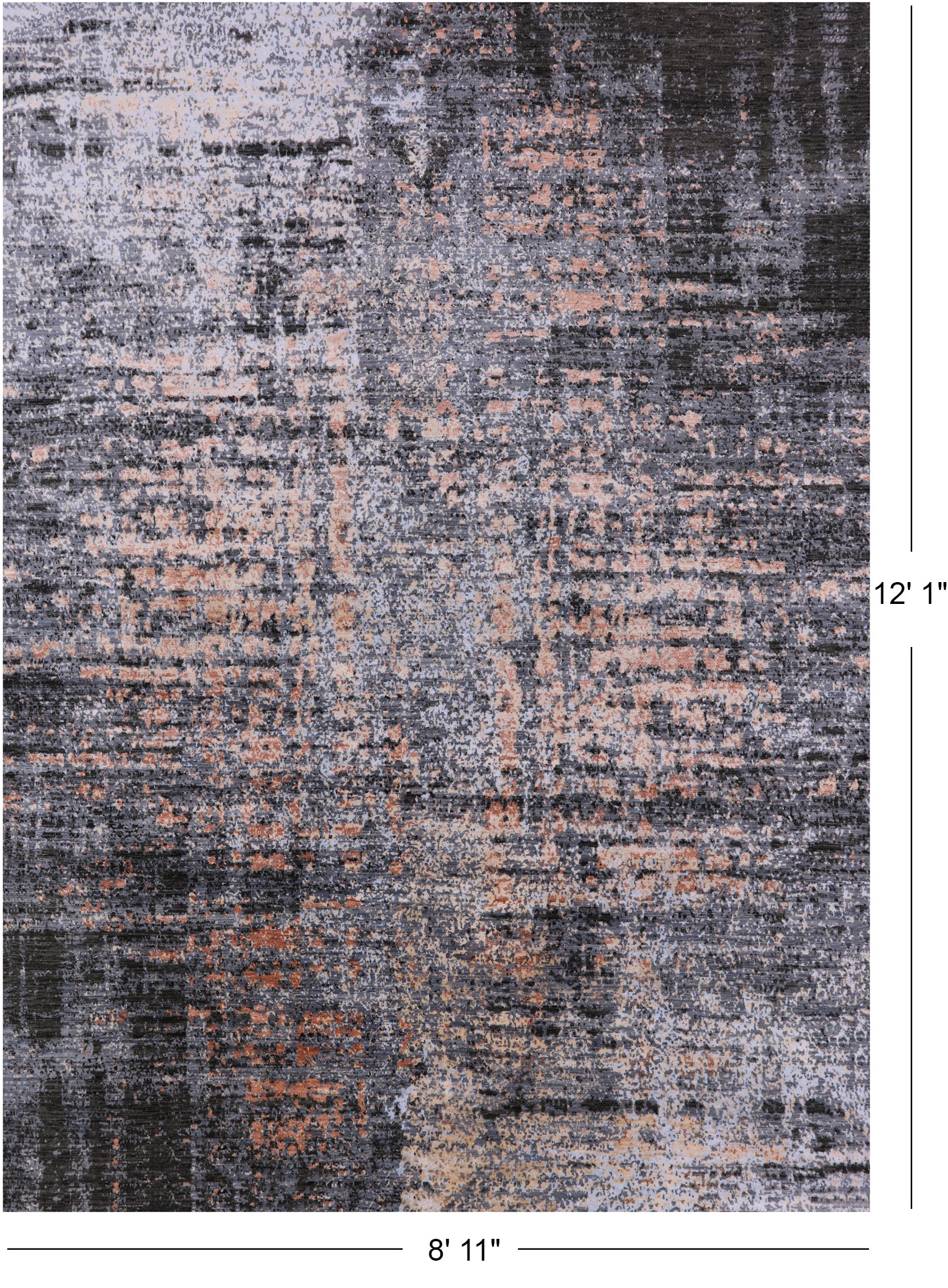 Modern Hand Knotted Wool & Silk Rug - 8' 11" X 12' 1" - Golden Nile