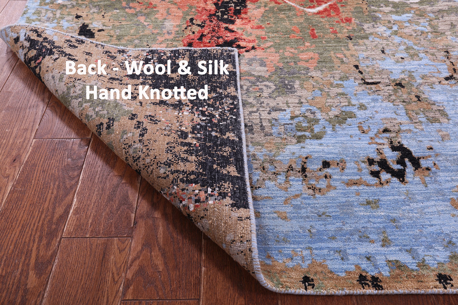 Abstract Modern Handmade Wool & Silk Rug - 9' 0" X 12' 0" - Golden Nile
